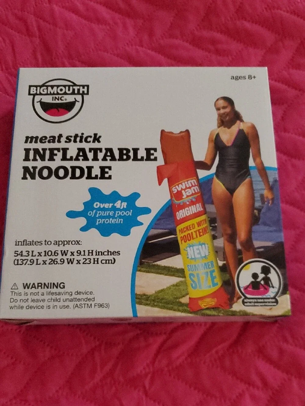 BigMouth Pink Inflatable Meat Stick Pool Noodle